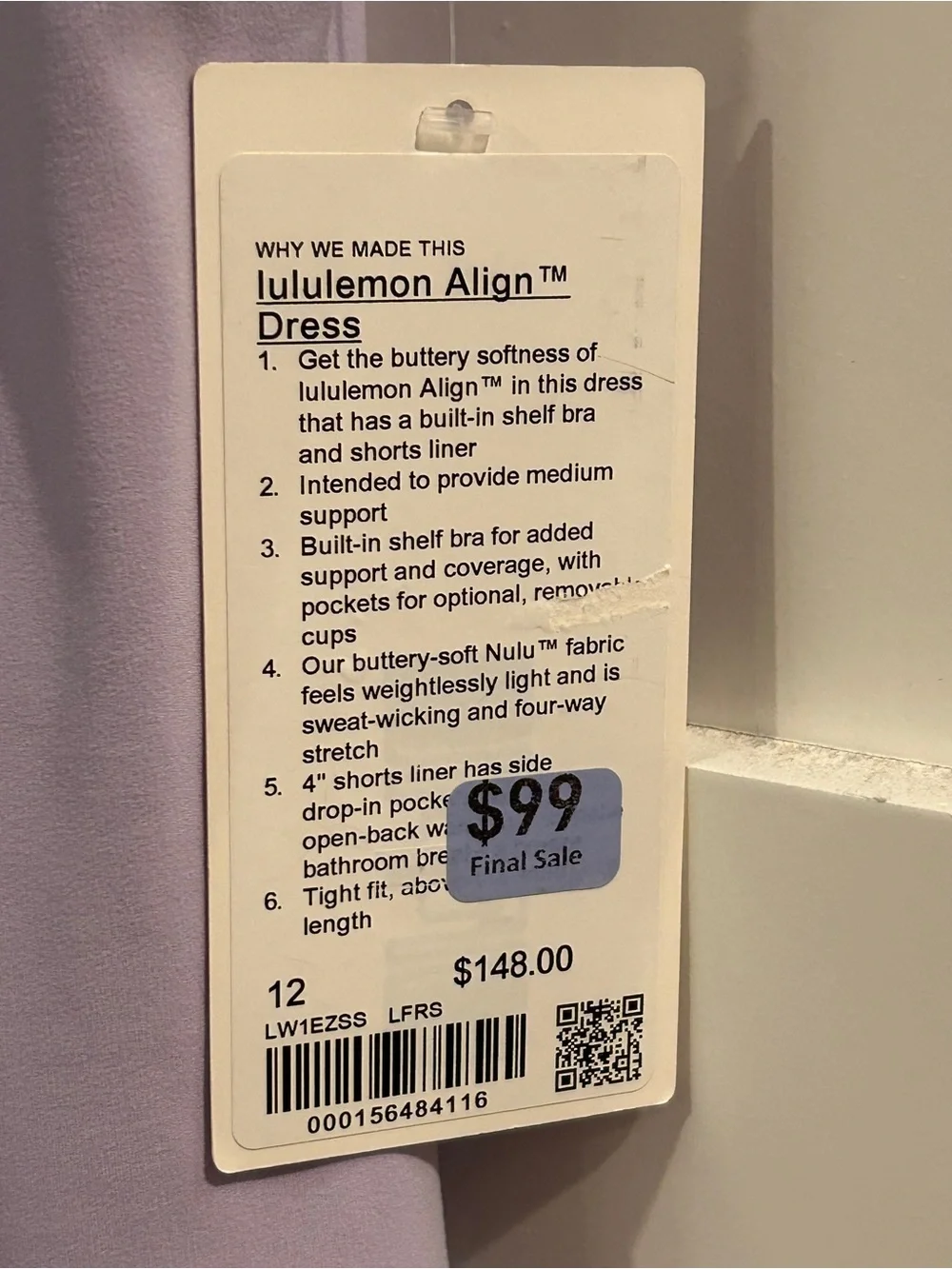 lululemon athletica Lavender Slip Chemise